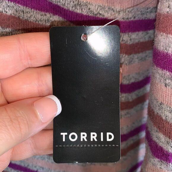 Torrid Womens Pullover Sweater Striped Super Soft Plush Comfy Pink 1X 14 16 - Picture 13 of 16